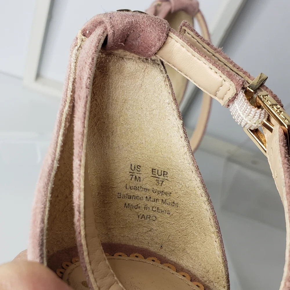 Sam Edelman Yaro Suede Block Heel Ankle Strap Band Petal Pink Event Weddings 7
